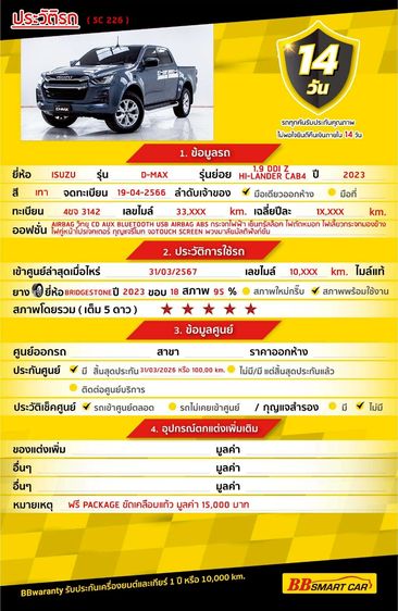 Isuzu D-MAX 2023 1.9 Hi-Lander Z Pickup ดีเซล ไม่ติดแก๊ส เกียร์ธรรมดา เทา รูปที่ 2