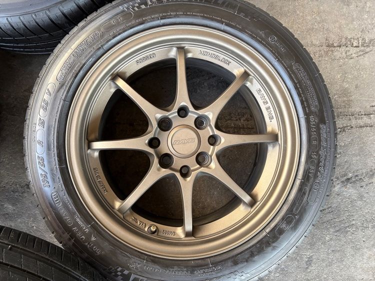 ล้อแม็กขอบ15 CE28 4รู100-114 กว้าง7 ออฟ35 สภาพสวย พร้อมยางMICHELIN195-55-15 ปี21 ปีแท้  รูปที่ 3