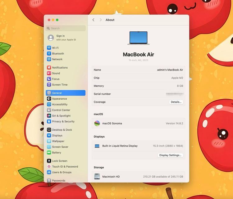 MacBook Air 15-inch M2 2023 Ram8GB SSD256GB Starlight  รูปที่ 12