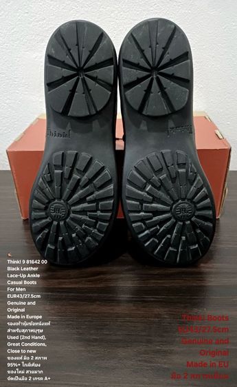 Think Boots For Men 43EU(27.5cm) Genuine and Original ของแท้ มือ 2 สภาพใกล้เคียงของใหม่, รองเท้า Think หนังแท้ พื้นเต็ม สวยมาก ไม่มีตำหนิใดๆ รูปที่ 9