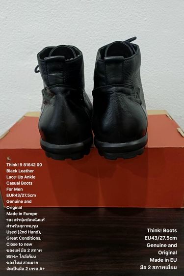 Think Boots For Men 43EU(27.5cm) Genuine and Original ของแท้ มือ 2 สภาพใกล้เคียงของใหม่, รองเท้า Think หนังแท้ พื้นเต็ม สวยมาก ไม่มีตำหนิใดๆ รูปที่ 11