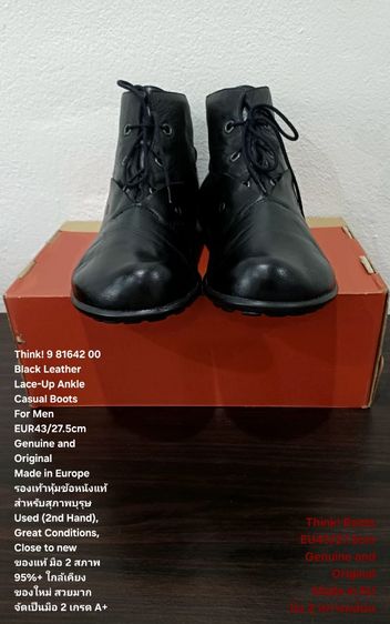 Think Boots For Men 43EU(27.5cm) Genuine and Original ของแท้ มือ 2 สภาพใกล้เคียงของใหม่, รองเท้า Think หนังแท้ พื้นเต็ม สวยมาก ไม่มีตำหนิใดๆ รูปที่ 3