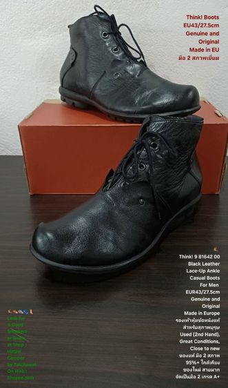 Think Boots For Men 43EU(27.5cm) Genuine and Original ของแท้ มือ 2 สภาพใกล้เคียงของใหม่, รองเท้า Think หนังแท้ พื้นเต็ม สวยมาก ไม่มีตำหนิใดๆ รูปที่ 2