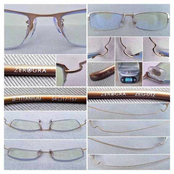 แว่นสายตาอเมริกันแคลิฟอร์เนียนสายพันธุ์ซาบาเอะ ZEROGRA กรอบเบต้าไทเทเนียมสีทอง เลนส์บลูโพรเทค มัลติโค้ท ค่าสายตายาว 250 ...Authentic ZEROGRA Handcrafted in Sabae, Japan รูปที่ 6