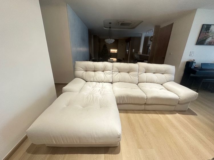 ขาว ผ้า 3 ที่นั่ง Design Delivery โซฟารุ่น Macro L Shape 325