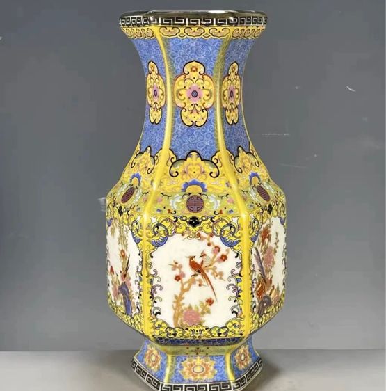 ✨แจกันหกเหลี่ยม”ลงเคลือบหลากหลายลาย รูปที่ 8