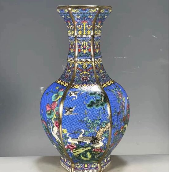 ✨แจกันหกเหลี่ยม”ลงเคลือบหลากหลายลาย รูปที่ 5