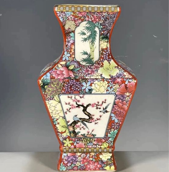 ✨แจกันหกเหลี่ยม”ลงเคลือบหลากหลายลาย รูปที่ 18