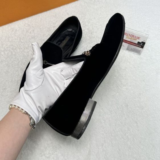 รองเท้า Louis Vuitton Velvet Loafers Black Shoes Size 6 รูปที่ 2
