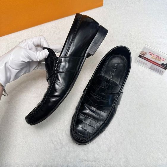 รองเท้า Louis Vuitton Santiago Loafers Black Shoes Size 7.5 รูปที่ 2