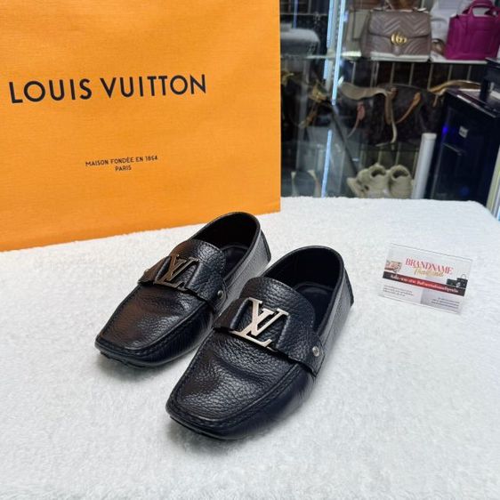 รองเท้า Louis Vuitton Santiago Loafers Black Shoes Size 7.5 รูปที่ 2
