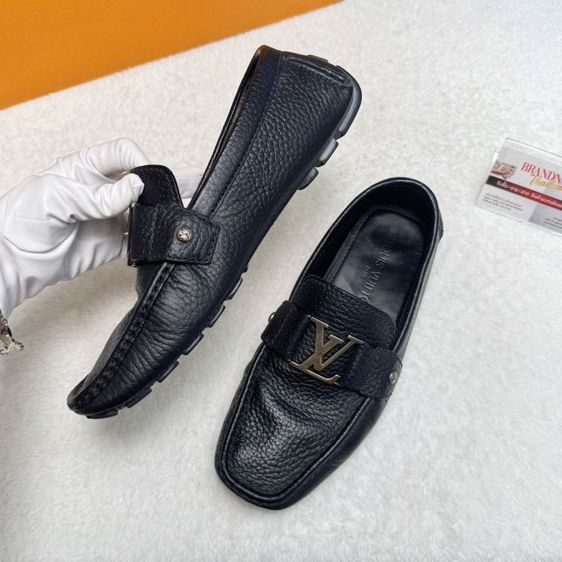 รองเท้า Louis Vuitton Santiago Loafers Black Shoes Size 7.5 รูปที่ 4