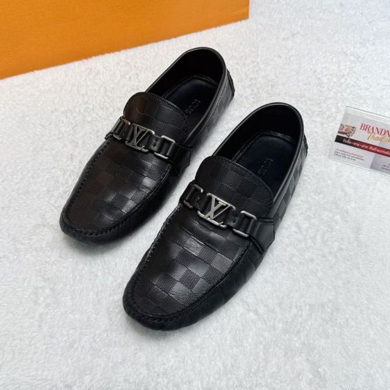 รองเท้า Louis Vuitton Hockenheim Damier Infini Leather Moccasins Black Size 7.5 รูปที่ 3