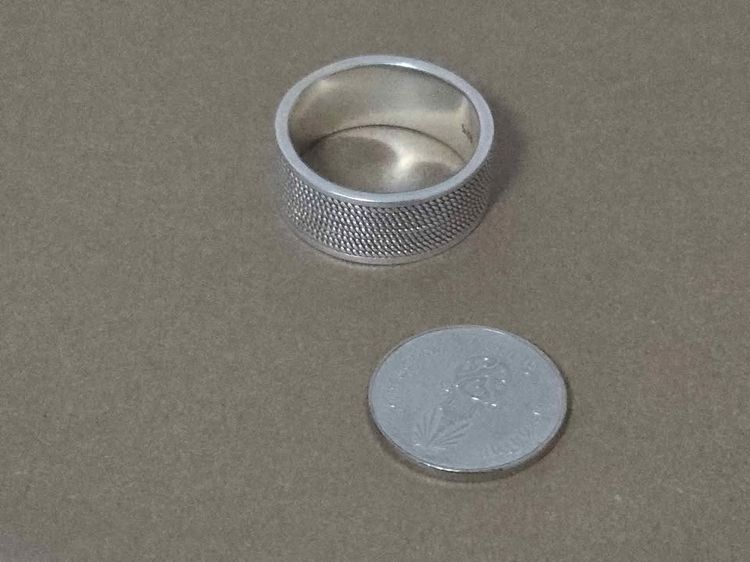  แหวนเงินแท้ ลายตาข่าย  ตอก 925 รูปที่ 5