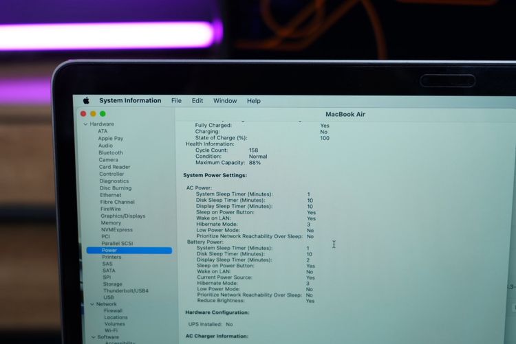APPLE Macbook Air 13 (2020) M1 Ram8 SSD256 จอ13.3 ความชัดระดับ2k Cycle count 158 ครั้ง เครื่องพร้อมใช้งาน ขายถูกเพียง 16,990.- ครบกล่องมีประ รูปที่ 10