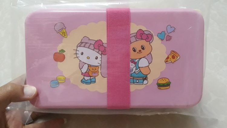 กล่องข้าว คิตตี้หมีเนย 7-11 สีชมพู