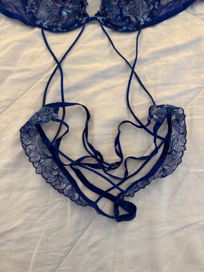 Victoria's Secret Very Sexy Butterfly Embroidery Strappy Crotchless Teddy ไซร์  XS สถาพนางฟ้า รูปที่ 4