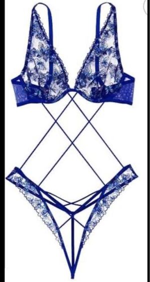 Victoria's Secret Very Sexy Butterfly Embroidery Strappy Crotchless Teddy ไซร์  XS สถาพนางฟ้า รูปที่ 7