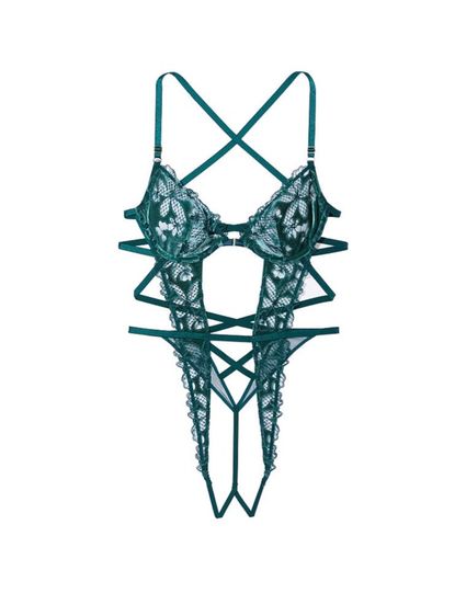 Black Ivy Green Unlined Bodysuit  Victoria's Secret ไซร้ S สภาพนางฟ้า รูปที่ 9