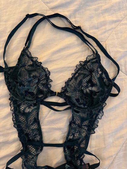 Black Ivy Green Unlined Bodysuit  Victoria's Secret ไซร้ S สภาพนางฟ้า รูปที่ 7