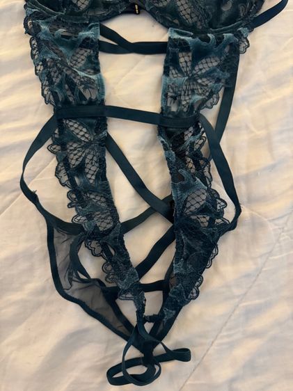 Black Ivy Green Unlined Bodysuit  Victoria's Secret ไซร้ S สภาพนางฟ้า รูปที่ 4