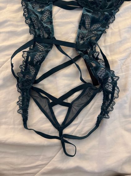 Black Ivy Green Unlined Bodysuit  Victoria's Secret ไซร้ S สภาพนางฟ้า รูปที่ 8