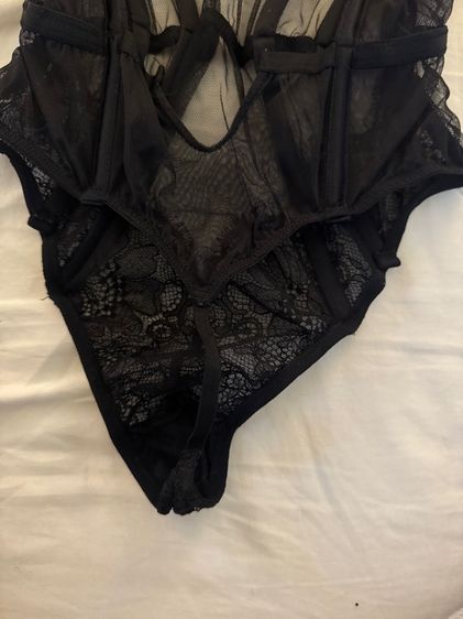 Black Demi Teddy With Shine Straps And Garters ไซร้ M สภาพนางฟ้า รูปที่ 7