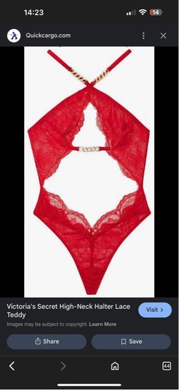 Victoria's Secret High-Neck Halter Lace Teddy สี red ไซร้ S สภาพนางฟ้า รูปที่ 3