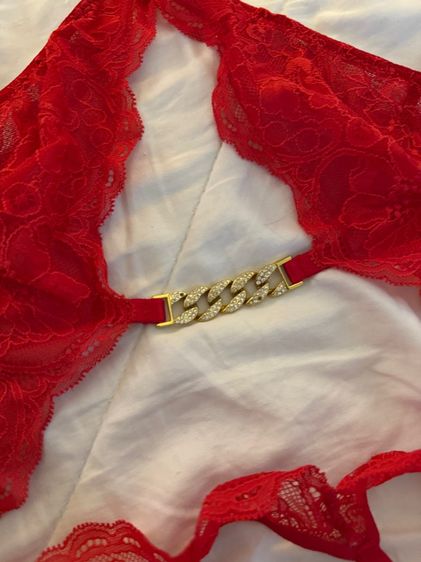 Victoria's Secret High-Neck Halter Lace Teddy สี red ไซร้ S สภาพนางฟ้า รูปที่ 9