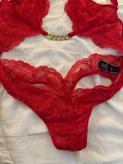 Victoria's Secret High-Neck Halter Lace Teddy สี red ไซร้ S สภาพนางฟ้า รูปที่ 7