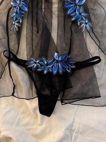 Victoria's Secret Very Sexy Ziggy Glam Floral Embroidery Flyaway Babydoll Set สภาพนางฟ้า ไซร้ S  รูปที่ 4