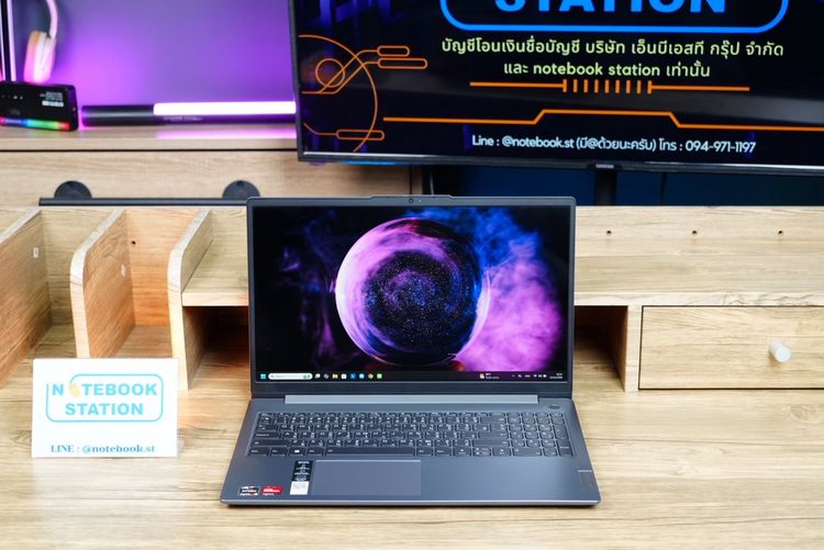 อื่นๆ วินโดว์ 8 กิกะไบต์ ไม่ใช่ Lenovo IdeaPad Slim 3 Ryzen5-7530U Ram8 SSD512 จอ15.6 FHD IPS สเปคดี ทำงานเก่ง คีย์บอร์ดไฟมีแป้นตัวเลขแยก บางเบาพกพาง่าย ขายเพียง 9,990.-