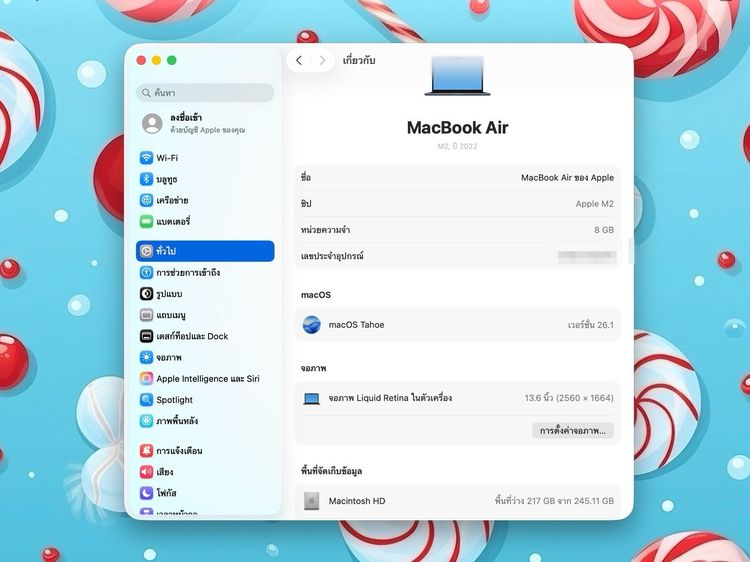 MacBook Air 13.6-inch M2 2022 Ram8GB SSD256GB Midnight รูปที่ 12