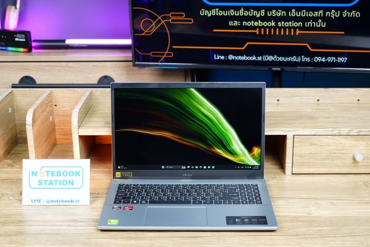 Acer Aspire 3 Ryzen7-5700U Ram16 SSD512 จอ15.6 FHD IPS สเปคสูง ตัวเครื่องสวยบางเบา ขายเพียง 9,990.- รูปที่ 2