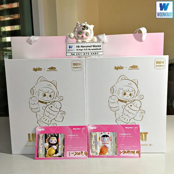 HIDDENWOOO CIMMY - Fortune Cat (Black , White) 150เปอเซ็น Resin