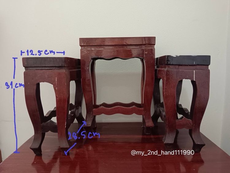 โต๊ะหมู่บูชา 7 ไม้แท้มะค่าเนื้อแข็งทั้งชิ้น รูปที่ 5