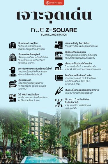 Noble Development ไม่อนุญาต ตกแต่งครบ 2024 ให้เช่า Nue Z-Square Suanluang Station  คอนโดใหม่เอี่ยม ห้องใหม่ พร้อมเฟอร์นิเจอร์และเครื่องใช้ไฟฟ้า รูปที่ 2