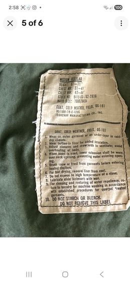 เสื้อวินเทจ M-65 field jacket medium Regular  รูปที่ 2