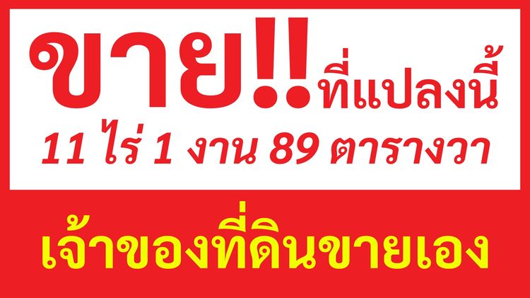 เจ้าของขายที่ดินยกแปลง 11 ไร่ 1 งาน 89 ตรว โฉนดครุฑแดง