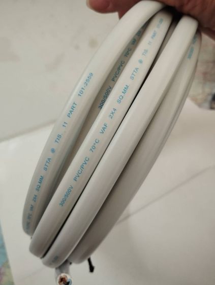 สายไฟคู่ VAF 2x4 SQ.MM ยาว 8 เมตร ทองแดงแท้  (ยกม้วน) ไม่ตัดแบ่ง รูปที่ 6