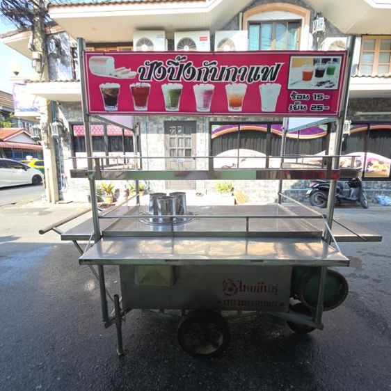 รถเข็นสแตนเลสแท้อย่างหนาพร้อมขายของได้เลย รูปที่ 5