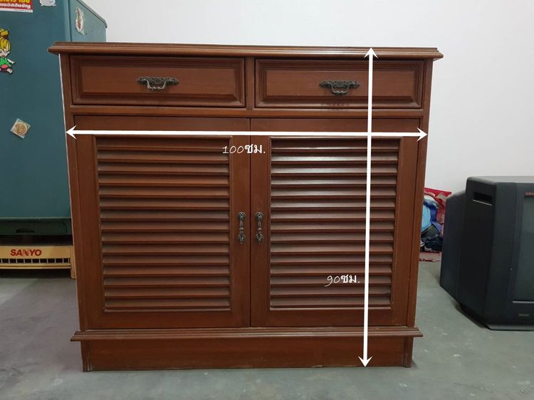 ตู้เก็บของ 2ลิ้นชัก 4ชั้น ลึก 50ซม.xกว้าง 100ซม.x สูง 90ซม. สภาพสวย รูปที่ 2