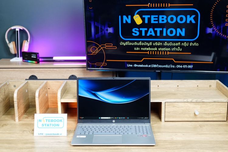 Hp 15 Ryzen3-7320U Ram8 SSD256 จอ15.6 FHD IPS สเปคทำงานทั่วไป  ดีไซน์บางเบา เครื่องสวยพร้อมประกันศูนย์2026 ขายเพียง 8,990.- เท่านั้น รูปที่ 2