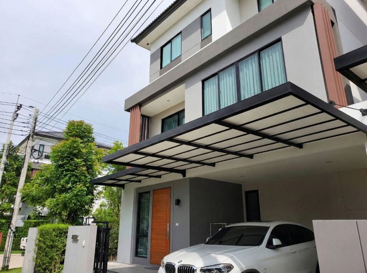 รับทำกันสาด หลังคาโรงจอดรถ (เมทัลชีท PU ไวนิล) โซนพระราม 2 บางมด ทุ่งครุ กรุงเทพ ประเมินหน้างานฟรี รูปที่ 2