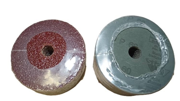 FIBER DISC กลมสีแดง 5" (DIA. 125 MM.) ขนาดรูกลาง dia 22 MM. เบอร์ 60