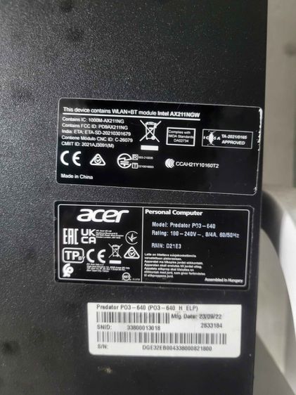 ขาย PC Gaming Acer Predator Orion 3000 RTX 3070 สภาพใหม่มาก ใช้แค่ 6 เดือน ประกันเหลือ 2.5 ปี - Bangkok รูปที่ 2