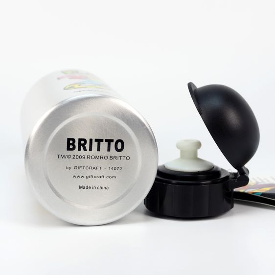 ขวดน้ำอลูมิเนียม Romero Britto SILVER WATER BOTTLE WORD SMILE  รูปที่ 4