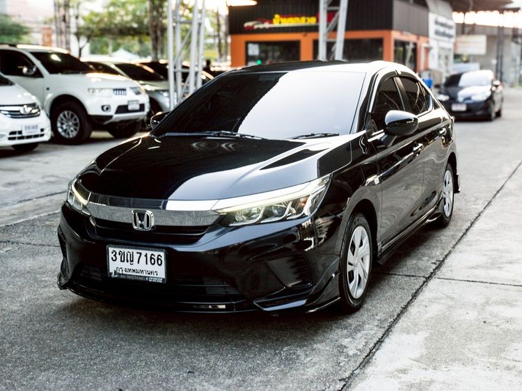 Honda City 2022 1.0 S Sedan เบนซิน ไม่ติดแก๊ส เกียร์อัตโนมัติ ดำ รูปที่ 3