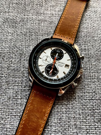 seiko 5 sports โครโนกราฟ จับเวลา สายหนัง รูปที่ 3
