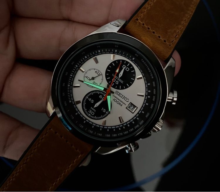 seiko 5 sports โครโนกราฟ จับเวลา สายหนัง รูปที่ 9